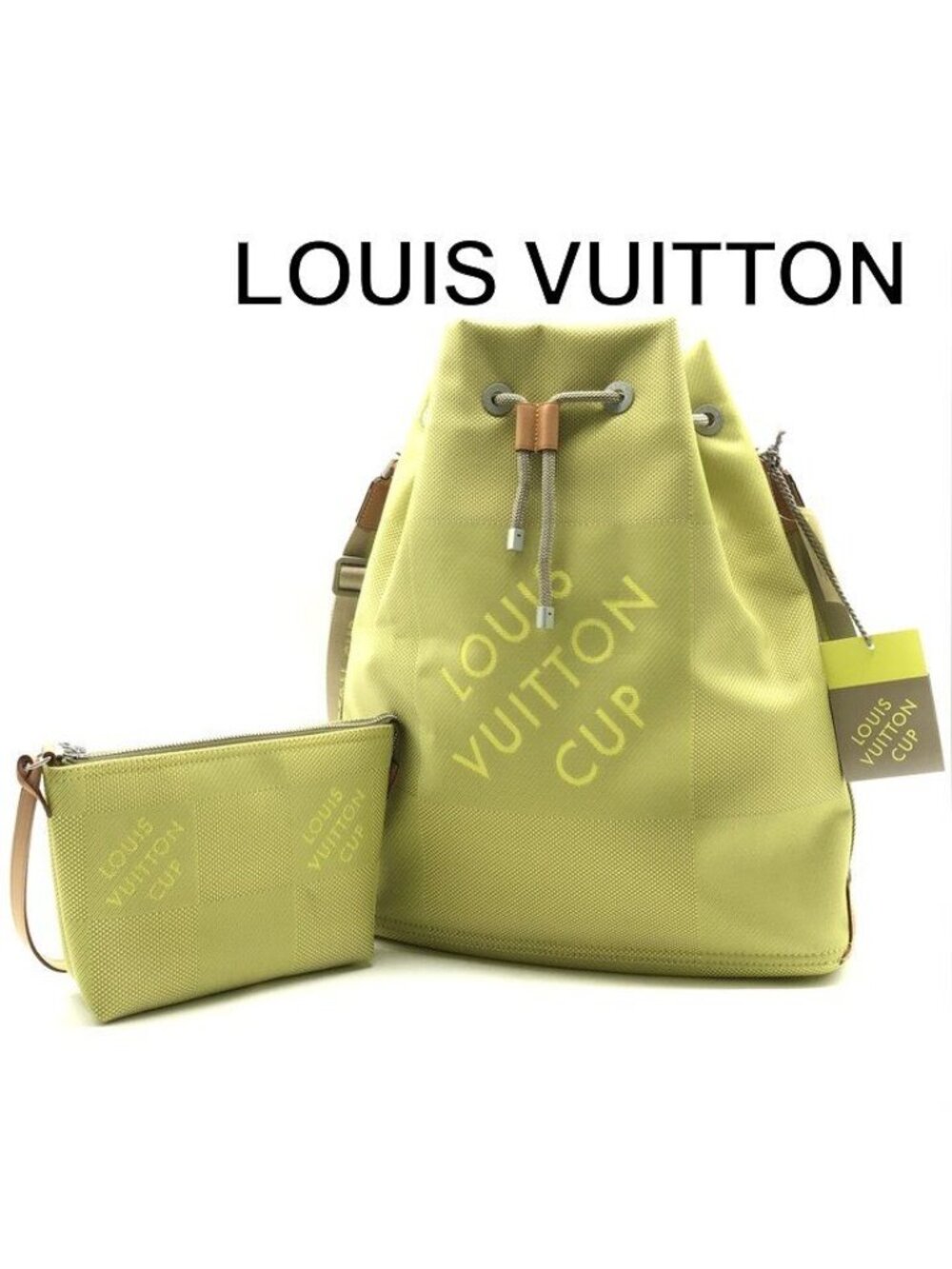 Louis Vuitton Damier Jean Volunteer LV Cup Limited Drawstring Shoulder Bag